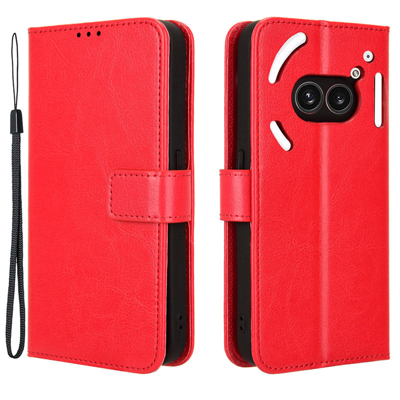 For Nothing Phone (2a) Wallet Case Crazy Horse Texture Folio Stand Phone Cover For Nothing Phone (2a) Wallet Case Crazy Horse Texture Folio Stand Phone Cover